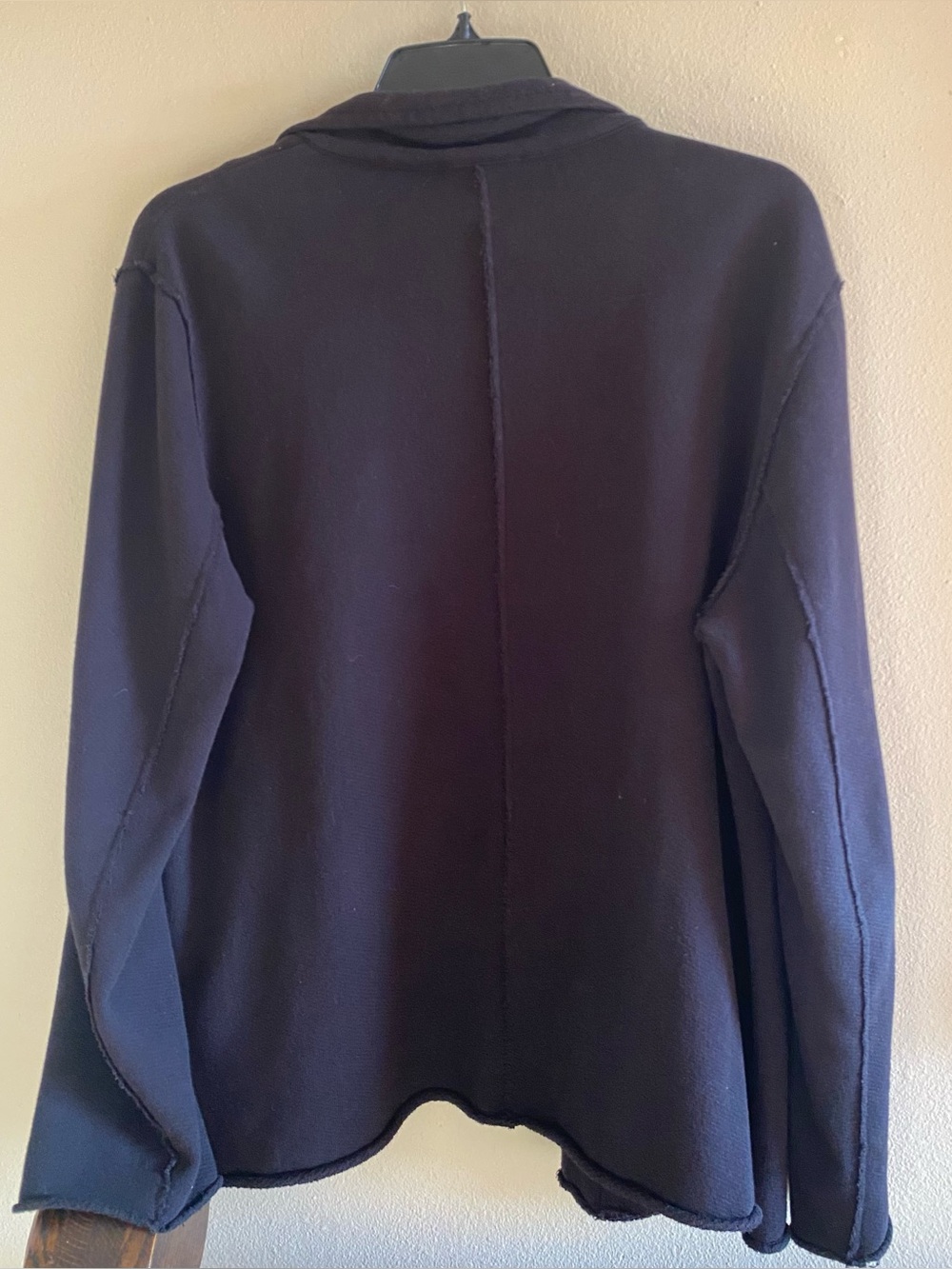 Eileen Fisher French Terry Organic Cotton Black Jacket - Picture 7 of 8